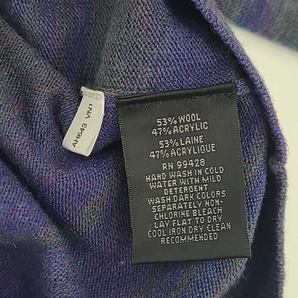 Bugatchi Gradient Striped V Neck Wool Sweater‎ Men's Size XLarge
